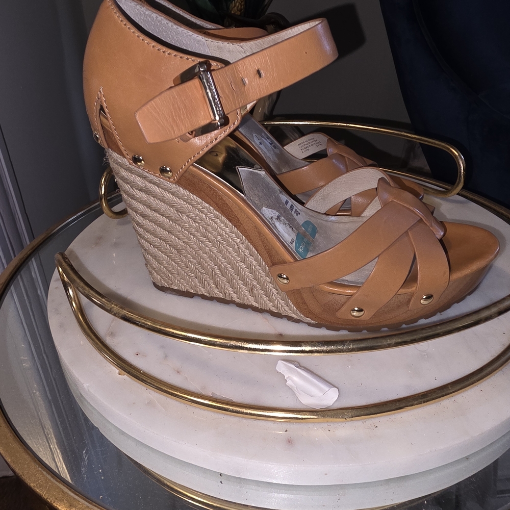 Michael Kors Tan Wedge Sandals